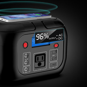 Station d'alimentation portable 200W, solaire, batterie lithium-ion 155Wh, générateur, lampe de poche, charge sans fil pour le camping et les activités de plein air - Product Image 3
