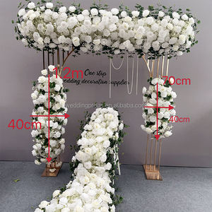 Arco nuziale con fiori ad <span class=keywords><strong>angolo</strong></span> per esterni sfondo bianco floreale da tavolo Runner da sposa decorazione ad arco floreale - Product Image 2