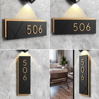 Plaques de numéros de porte personnalisées haut de gamme modernes en acier inoxydable avec LED, étanches IP65, pour bureaux, centres commerciaux, magasins, hôtels, bars - Direction