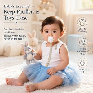 Chaînes de sucettes pour bébés en silicone de couleur unie, qualité alimentaire, écologiques, sans BPA, motifs animaux, certifiées CE, 0-12 mois - Vente chaude en gros - Product Image 3