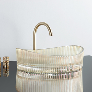 Lavabo Moderno de Cristal Artístico, Colorido, Ovalado, para Baño y Hotel - Product Image 3