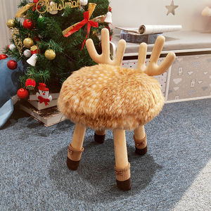 2021 osmanlı fabrika özelleştirilmiş taklit kürk karikatür şekli çocuklar ahşap hayvan ahşap tabure çocuk dışkı - Product Image 5