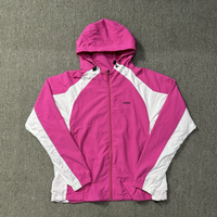 Ensemble de survêtement streetwear personnalisé pour homme en nylon réfléchissant 3M avec veste décontractée brodée zippée style oversize