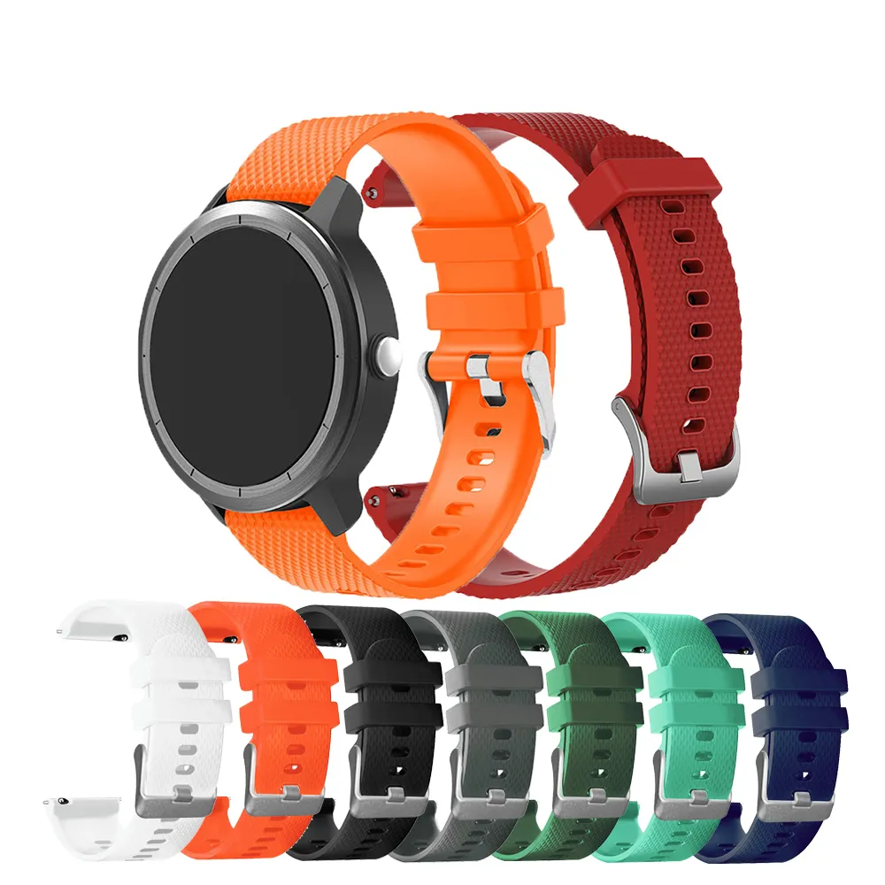 New Arrival 20mm Silicone watch strap Compatible for Garmin Vivoactive3/Samsung galaxy watch 42mm rubber watch bands