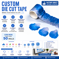 Autocollant adhésif washi imprimé personnalisé, réutilisable, déchirable, imperméable, auto-adhésif, activé par l'eau, en acrylique, pour la vente en gros