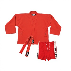 Vêtements d'arts martiaux Sambo pour hommes, sur mesure, de haute qualité, 100% coton, avec ceinture Sambo, veste, designs de logo personnalisés, vente en gros - Product Image 3