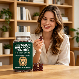 Lion's Mane Mushroom Vegan Gummies 60 Count Non-GMO Cognitive Support Focus Clarity <b>Memory</b> Daily Dietary Supplement - Product Image 4