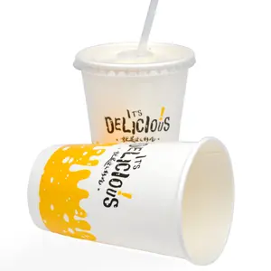 Gobelet en papier jetable multi-spécifications personnalisé à double paroi pour boisson, jus, café