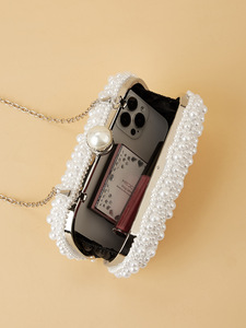 Metallic Woven Clutch Bag Niche Knot Lock Evening Bag Hard Shell Women Formal Dress <b>Hand</b> Purse - Product Image 3