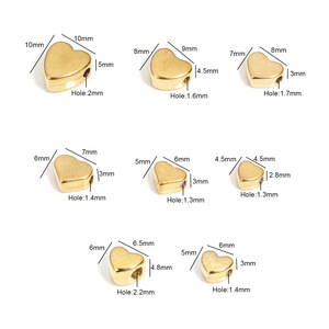 Cuentas espaciadoras en forma de corazón de acero inoxidable, chapadas en oro y plata, para la fabricación de pulseras, accesorios de joyería DIY - Product Image 4
