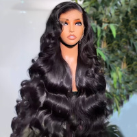 Perruque Lace Front en Cheveux Humains Vietnamiens Bruts, Ondulée, Densité 180%, Sans Colle, Perruque HD Lace Front en Cheveux Humains pour Femmes Noires