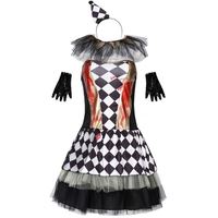 Nouvelle arrivée MS : Costume amusant de clown de cirque pour femme, idéal pour les fêtes d'Halloween, les cosplay et les spectacles de scène