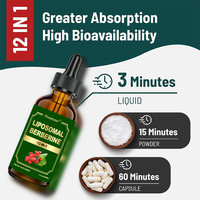 Formule à base de plantes certifiée GMP OEM/ODM sous marque privée, 12-en-1, gouttes liquides liposomales de berbérine pour MetaboBoost et amélioration digestive
