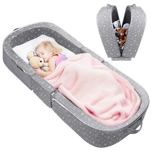 เปลเด็กอ่อนแบบพับได้ ที่นอนเด็กแบบพกพา ลายดาว สำหรับเด็กทารก ใช้สำหรับการเดินทาง - Product Image 1