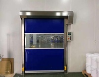 Puerta de acero de PVC enrollable eléctrica de diseño moderno de alta velocidad ignífuga e impermeable para sala limpia industrial puerta enrollable automática