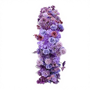 Искусственная гирлянда из красных и розовых гортензий и роз для декора стола, свадебных торжеств, оформления дорожек, декорации для школы, из шелка и пластика - Product Image 4