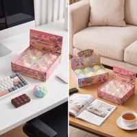 Assortiment de jouets sensoriels en forme de chocolat croustillant simulé, 12 pièces par boîte de présentation, jouets anti-stress à presser emballés individuellement