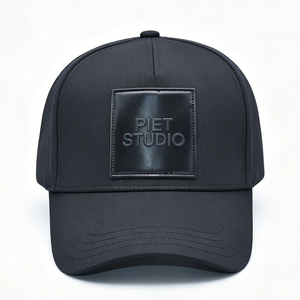 Black Structured <b>Baseball</b> <b>Cap</b> Custom Debossed Leather Patch Hat Unisex Premium Cotton Twill Sporty Common Streetwear <b>Cap</b> for - Product Image 5