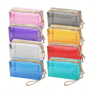 Custom Logo Plastic Patchwork Makeup Zipper Travel Beauty Organizer Transparent Pvc Cosmetic <b>Make</b> <b>up</b> Bag - Product Image 2