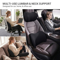 Kit de soutien lombaire et oreiller cervical ergonomique personnalisé OEM avec sangle réglable pour soulager les douleurs au dos et au cou, idéal pour la voiture et le bureau