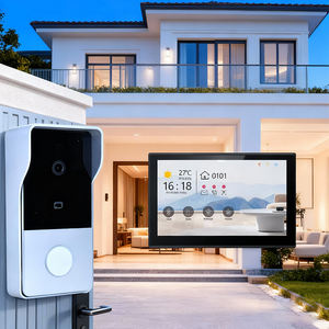 Système de vidéophone Hiwink 2K, sonnette intelligente avec contrôle d'accès par empreinte digitale et reconnaissance palmaire, prise en charge de plusieurs moniteurs, fonctionne avec Alexa - Product Image 1