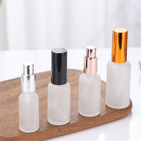 Botol Kaca Buram Isi Ulang dengan Pompa Semprot Halus untuk Parfum, Serum, Losion, Perawatan Kulit, Kosmetik, Kemasan Subpakai