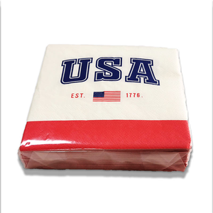 Servilletas de Papel Biodegradables Modernas de 3 Capas con la Bandera Americana, Personalizadas para Cócteles, Patrióticas, Día de los Veteranos, Día de las Elecciones, 4 de Julio, Día de la <span class=keywords><strong>Independencia</strong></span> - Product Image 4