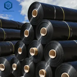 HDPE su yalıtım membranı HDPE siyah plastik Liner balık çiftliği gölet Liner yüzme havuzu yüksek yoğunluklu HDPE geomembran