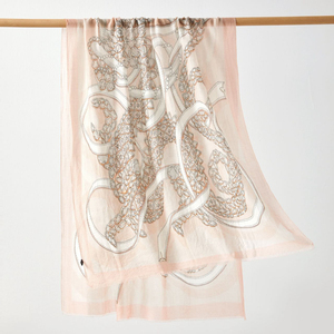 Custom Logo <strong>Designer</strong> Winter Fine Spun Cashmere Scarves <strong>Shawls</strong> Women Warm Solid Color Leaf Pattern Long Tassel Woven Scarf - Product Image 1