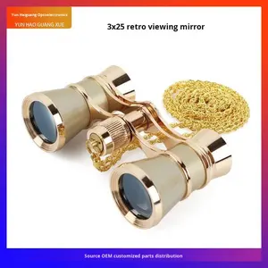 Fabricant <span class=keywords><strong>de</strong></span> lunettes <span class=keywords><strong>de</strong></span> <span class=keywords><strong>théâtre</strong></span> rétro 3X25 avec chaîne, lunettes optiques métalliques HD, sans revêtement <span class=keywords><strong>de</strong></span> lentilles, pour regarder des jeux et des concerts - Product Image 2