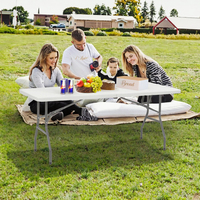 Table de camping pliable portable, table de pique-nique et de barbecue d'extérieur, bureau de camping compact avec poignée de transport