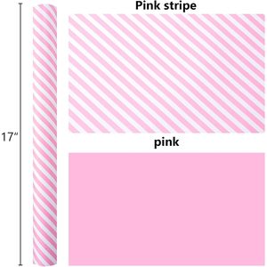 Pink And <b>White</b> Stripes Wrapping Paper 17 In X 32.8 Ft Reversible Gift <b>Wrap</b> For Birthday Valentines Mothers Day Graduation - Product Image 4