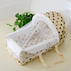 Cesta de mano para bebé, cesta para dormir para recién nacidos, cesta de paja hecha a mano, cuna mecedora para bebé, cesta portátil para bebé - Product Image 1