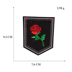 자수 옷 포켓 패치에 새로운 검은 색 꽃 동물 패턴 철 - Product Image 3