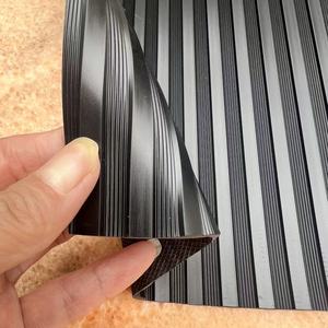 Rib Corrugated Rubber Floor Mat 3mm Thick 1x2m Waterproof Washable Reusable Striped Modern <strong>Black</strong> Utility <strong>Runner</strong> - Product Image 5