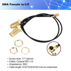 Shengda Rf1.13สายต่อขยายโคแอกเซียลสำหรับสื่อสาร, สายเคเบิ้ลหางเปียสำหรับ MHF4 UFL u.fl - Product Image 2