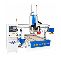 Router CNC Jinan Mosencnc 4x8 1325 de un solo husillo con motor refrigerado por aire de 9.0kW, cambiador automático de herramientas y magazín de herramientas de disco tipo carrusel
