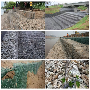 Gabbione Zincato 1x1x1m, <span class=keywords><strong>Rete</strong></span> <span class=keywords><strong>Metallica</strong></span> Saldata Zincata a Caldo e Rivestita in PVC, per Controllo Inondazioni, Muri di Contenimento, Recinzioni da Giardino - Product Image 6