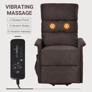 Brown Power Lift Recliner <b>Chair</b> With and <b>Vibration</b> Features for Living Room Bedroom or Office Use D0100XU6STV Elevating Recliner - Product Image 5