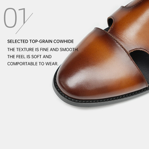 Oxfords de Hombre Estilo Británico con Hebilla Calada Personalizada OEM, de Piel de Vacuno, Tejidos Romanos de Verano, con Punta Puntiaguda, Casuales, Modernos, Cómodos y Transpirables - Product Image 2