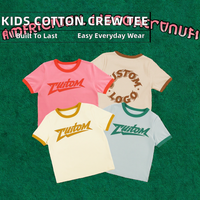 T-shirt d'été personnalisé pour enfants, 100% Coton, Col Rond, Manches Courtes, Grande Taille, Brodé, Style Ringer, Imprimé en Relief, Color Block, Décontracté