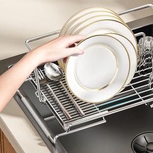 سلة تصريف حوض المطبخ من الفولاذ المقاوم للصدأ 2026 قابلة للسحب لتصريف الأطباق والأواني - Product Image 3