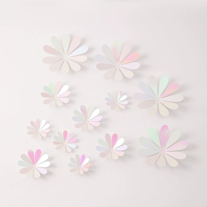 12 Piezas <span class=keywords><strong>de</strong></span> Adhesivos Decorativos <span class=keywords><strong>de</strong></span> Pared con Flores Metálicas 3D, Arte Floral para Decoración <span class=keywords><strong>de</strong></span> Fiestas <span class=keywords><strong>de</strong></span> Cumpleaños, Baby Shower, Bodas - Product Image 2