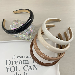 Nouvelle mode hiver automne couleur unie cuir éponge Vintage plaine décoratif bandeau cheveux accessoires pour femmes cheveux épais - Product Image 2