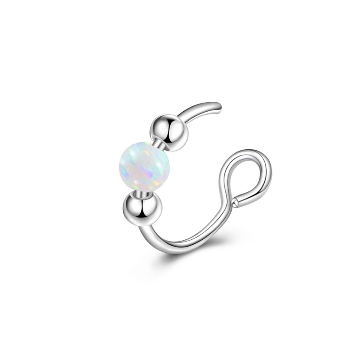 Opale blanc argenté