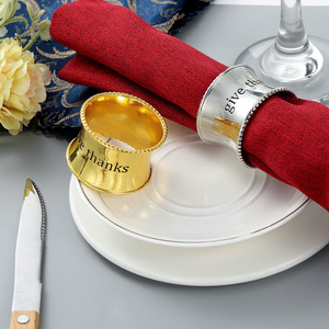 Porte-serviettes rond en alliage galvanisé Anneau de serviette en alliage brillant Accessoires pour assiettes de table - Product Image 5