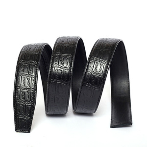 <span class=keywords><strong>Ceinture</strong></span> décontractée pour <span class=keywords><strong>homme</strong></span> en cuir véritable <span class=keywords><strong>de</strong></span> vachette à motif crocodile, 3,5 cm, réglable en longueur, sans <span class=keywords><strong>boucle</strong></span>, vente en gros - Product Image 6