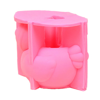 Nouveauté facile Texture Fine 3D dessin animé assis canard forme bricolage Silicone ciment résine plâtre pot Pot moule