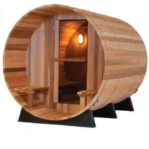 Outdoor Steam Sauna Wooden Kit 4 Person Barrel Infrared Sauna Room Outdoor