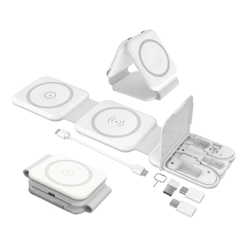 96 Foldable 15w Magnetic Wireless Charger 3 in 1 magnet station holder For iPhone 14 13 12 Pro Max for iwatch for airpods